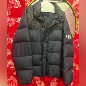 Coach Black Quilted Jacket with Signature Logo